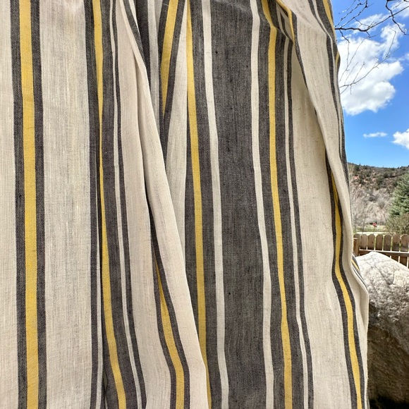 J Crew Sylvan Halter Dress Backless Striped Ruffles Linen cotton size 14… - Picture 11 of 16